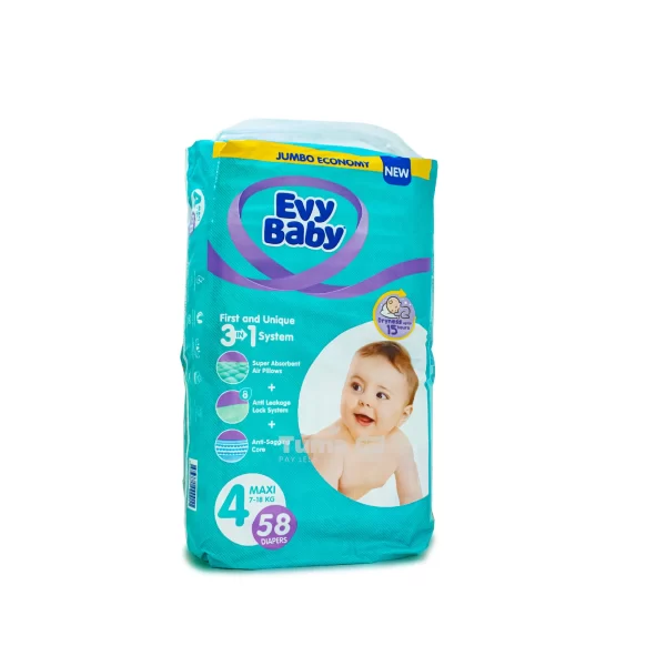 EvyBaby Diapers MAXI No. 4 ( 7-18kg) 58pcs