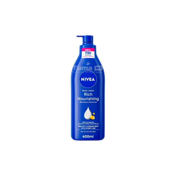 #Nivea,#BodyLotion,#Moisturizing,#RichCare,#DrySkin,#Skincare,#Hydration,#SoftSkin,#DailyUse,#HealthySkin,#400ml