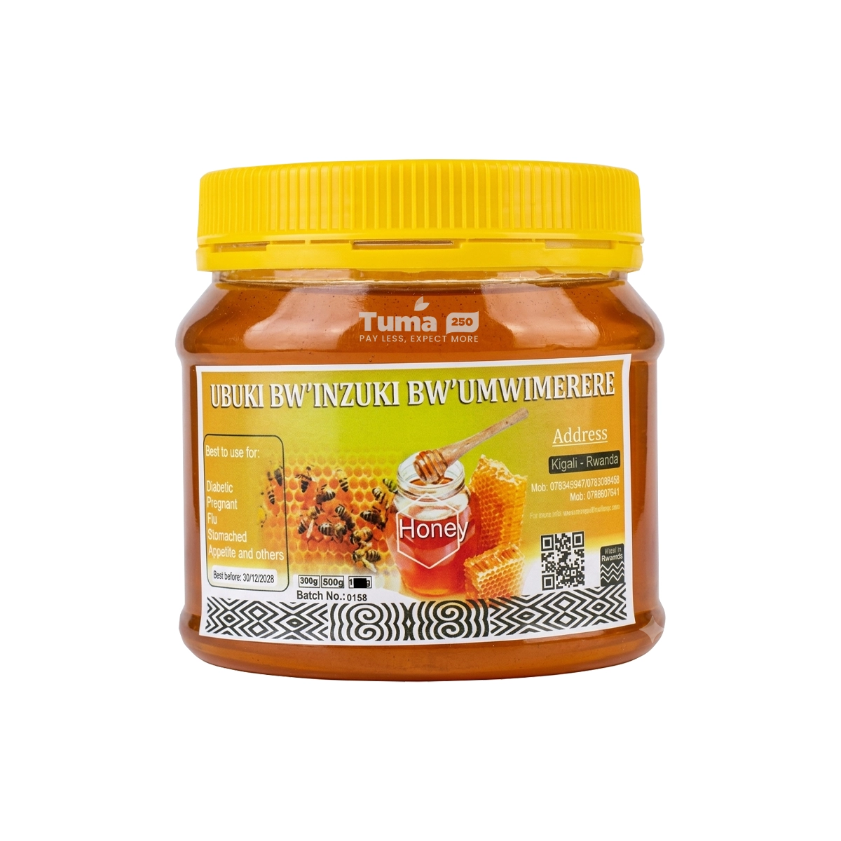 100% NATURAL Filtrated Honey (Miel Naturel /Ubuki bw'Umwimerere Buyunguruye)