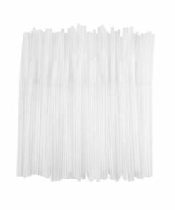 Disposable White Drinking Straws (Pailles)100pcs