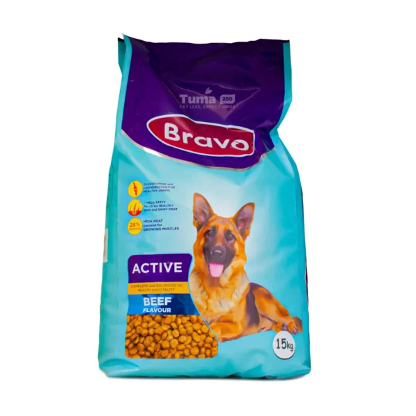 Bravo Beef Flavour Active Dog Food 15Kg