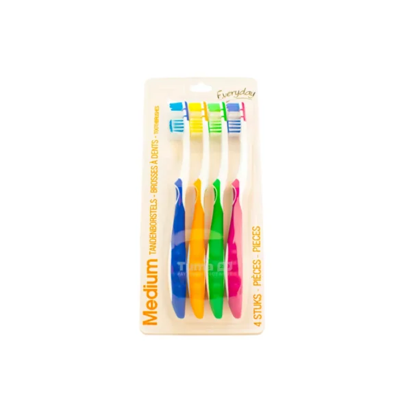 Everyday Medium Toothbrush -4pcs