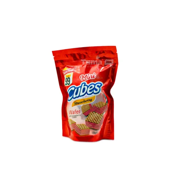 Sunveat Club 99 Mini Cubes Strawberry Wafer 125g