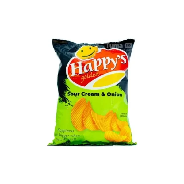 Happy's Golden Sour Cream & Onion Potato Crisps