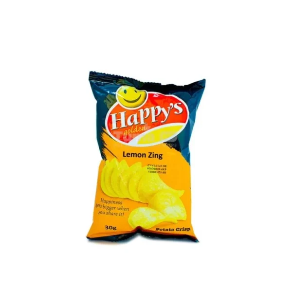 Happy's Golden Lemon Zing Potato Crisps 30g