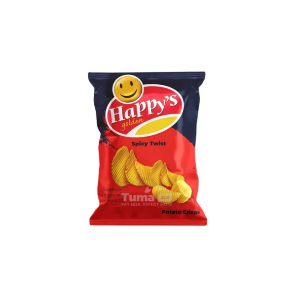 Happy's Golden Spicy Twist Potato Crisps 125g