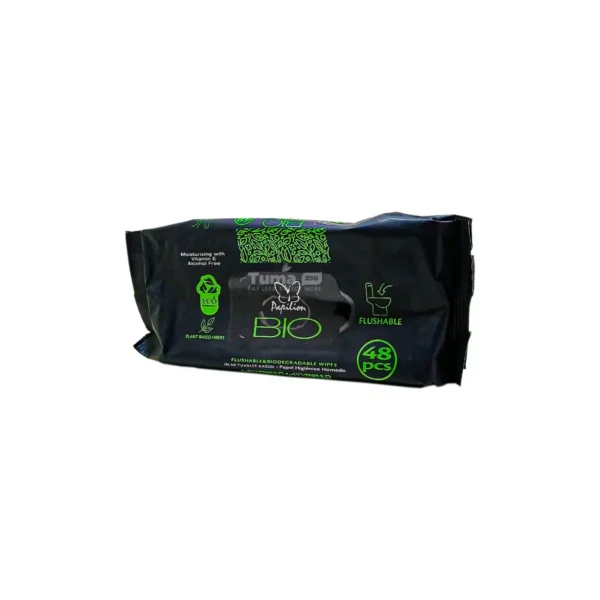 Papilion Flushable & Biodegradable Wipes -48pcs