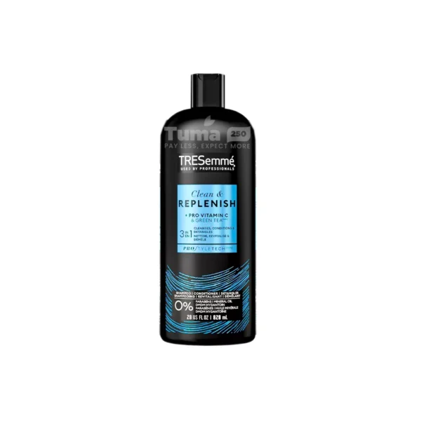 Tresemme 3in1 Clean&Replenish Shampoo+Conditioner+Detangle 828ml