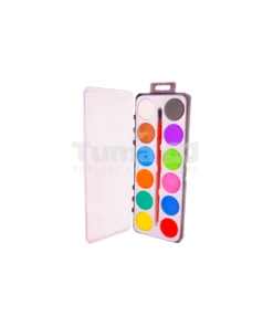 Paint Watercolour Set - 12 Colours In Tablet + Brush