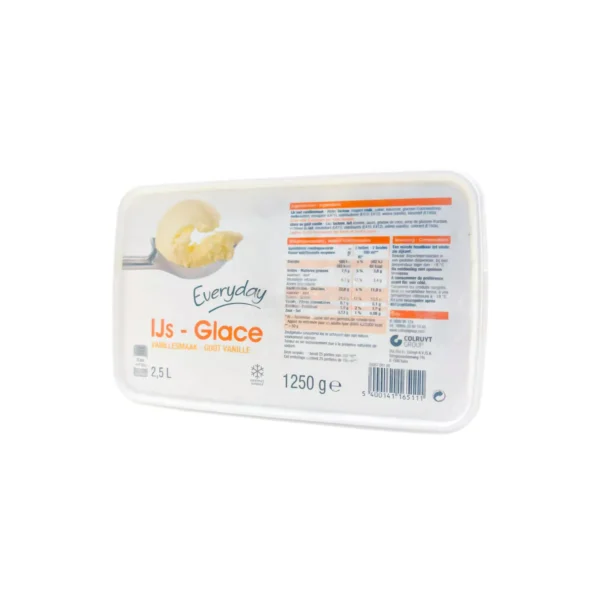Everyday Vanilla Flavoured Ice Cream (Ijs-Glace Gout Vanille) -2.5L