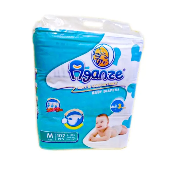 Aganze Soft & Comfortable Baby Diapers M (5-10kg) - 102pcs