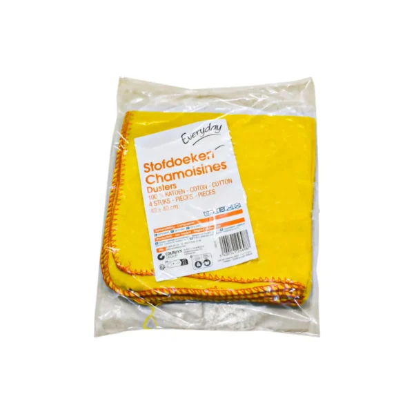 Everyday Yellow 100% Cotton Dusters 40x40cm 4 Packs
