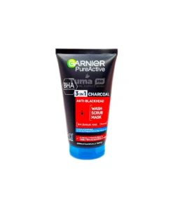 Garnier PureActive3in1 Charcoal Anti-Blackhead Wash Scrub Mask 150ml