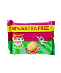 Britannia Football Strawberry Flavoured Sandwhich Biscuits 96g+ 50% Free