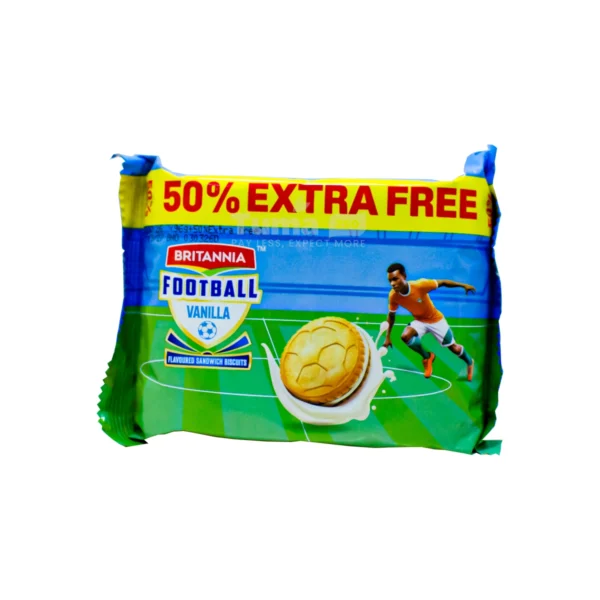 Britannia Football Vanilla Flavoured Sandwhich Biscuits 96g+ 50% Free