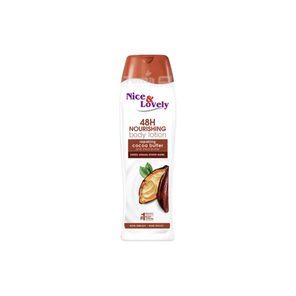 Nice & Lovely 48H Nourishing Body Lotion Repairing Cocoa Butter and Shea Butter 600ml
