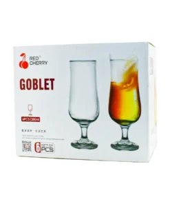 Red Cherry Goblet Glass 380ml 6pcs