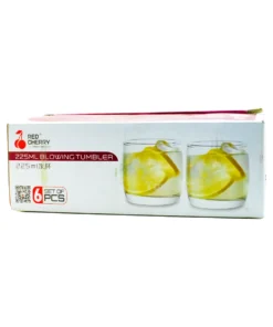 Red Cherry BLowing Tumbler Glass 225ml 6pcs