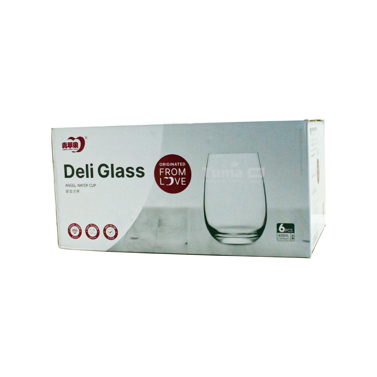 Deli Angle Water Glass 400ml 6pcs