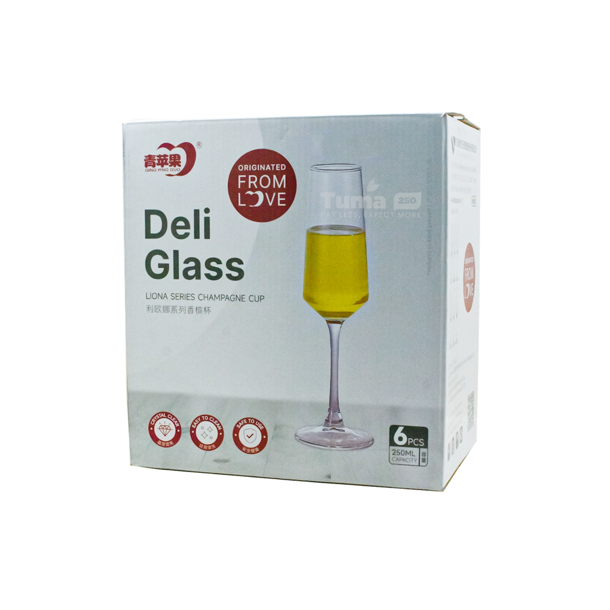 Deli Liona Series Champagne Glass 250ml 6pcs