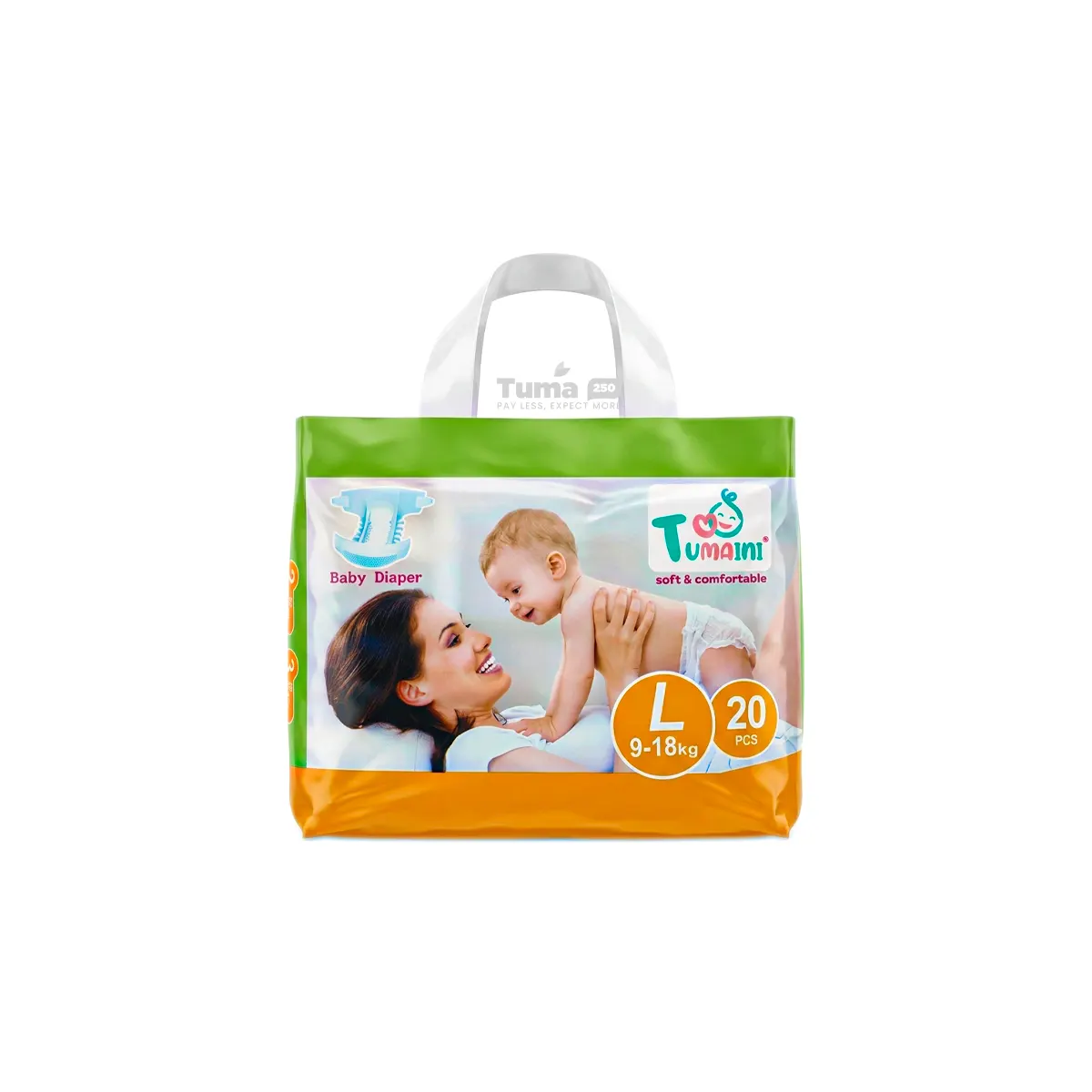 Tumaini Soft & Comfortable Baby Diapers L (9-18kg) - 20pcs