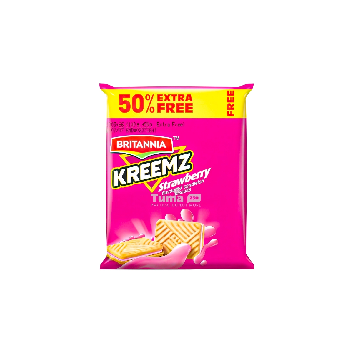 Britannia Kreemz Strawberry Flavoured Sandwich Biscuits 150g