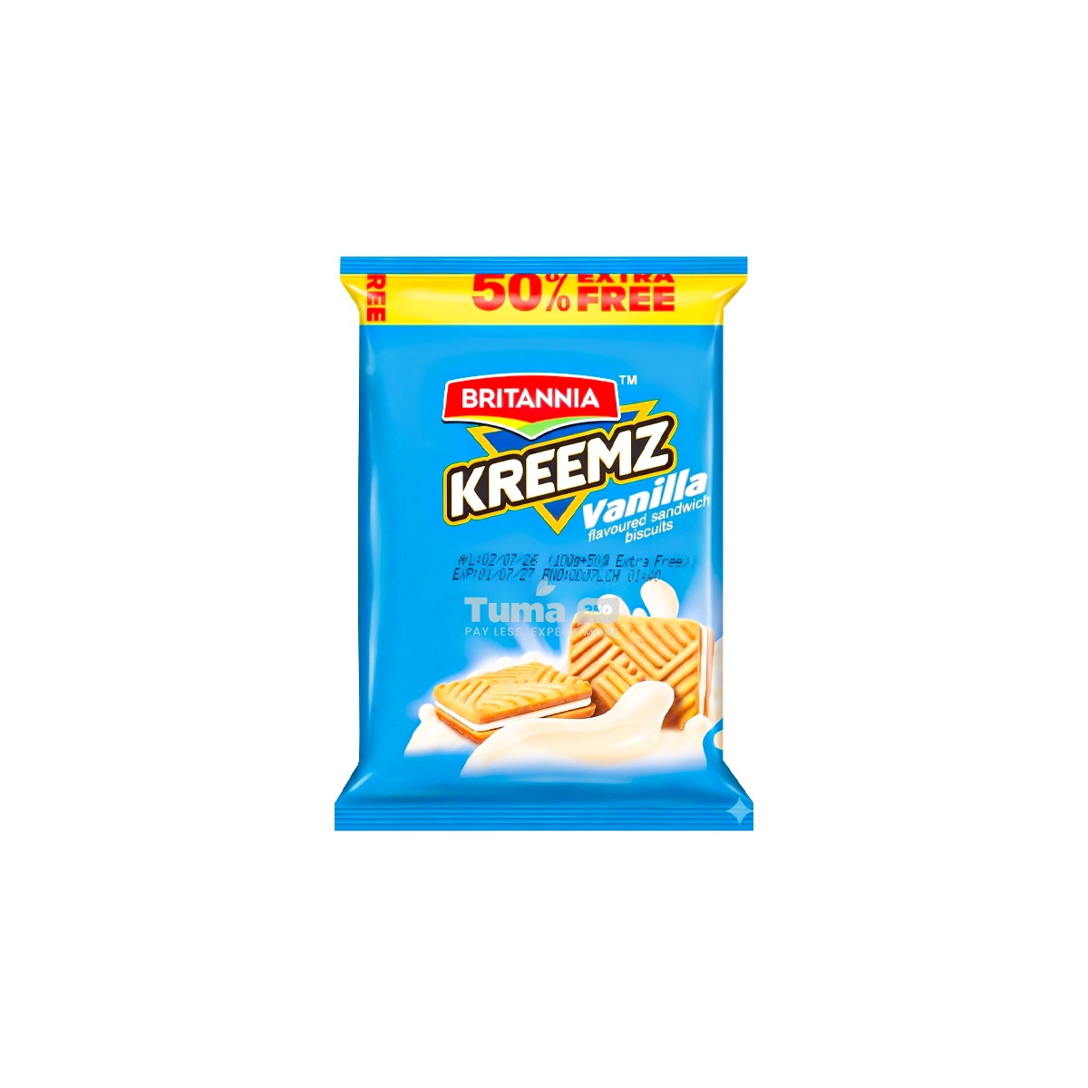 Britannia Kreemz Vanilla Flavoured Sandwich Biscuits 150g