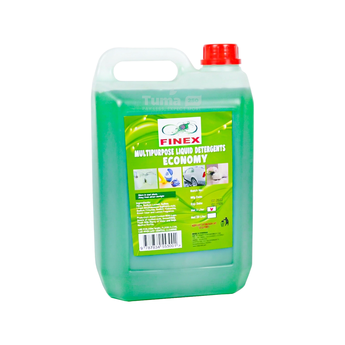 Finex Multipurpose Liquid Detergents Economy Green 5L