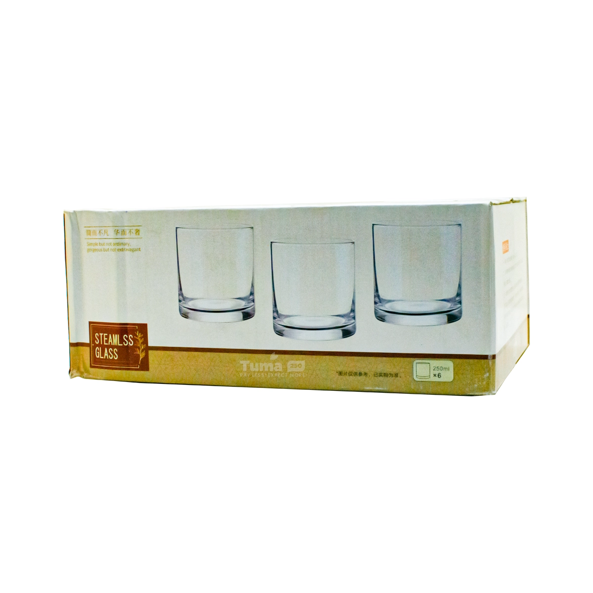 Clear Tumbler Glass 250ml 6pcs