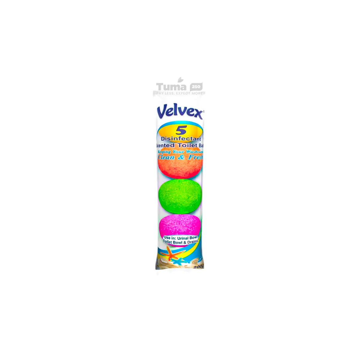 Velvex Disinfectant Scented Toilet Balls 5pcs