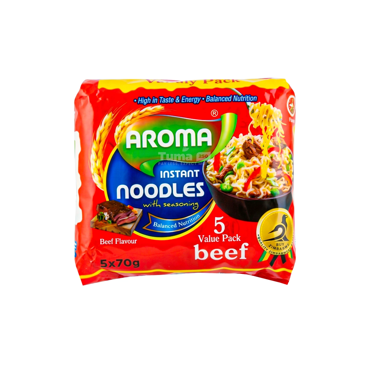 Aroma Instant Noodles Spicy Beef With Seasoning 70g 5pcs